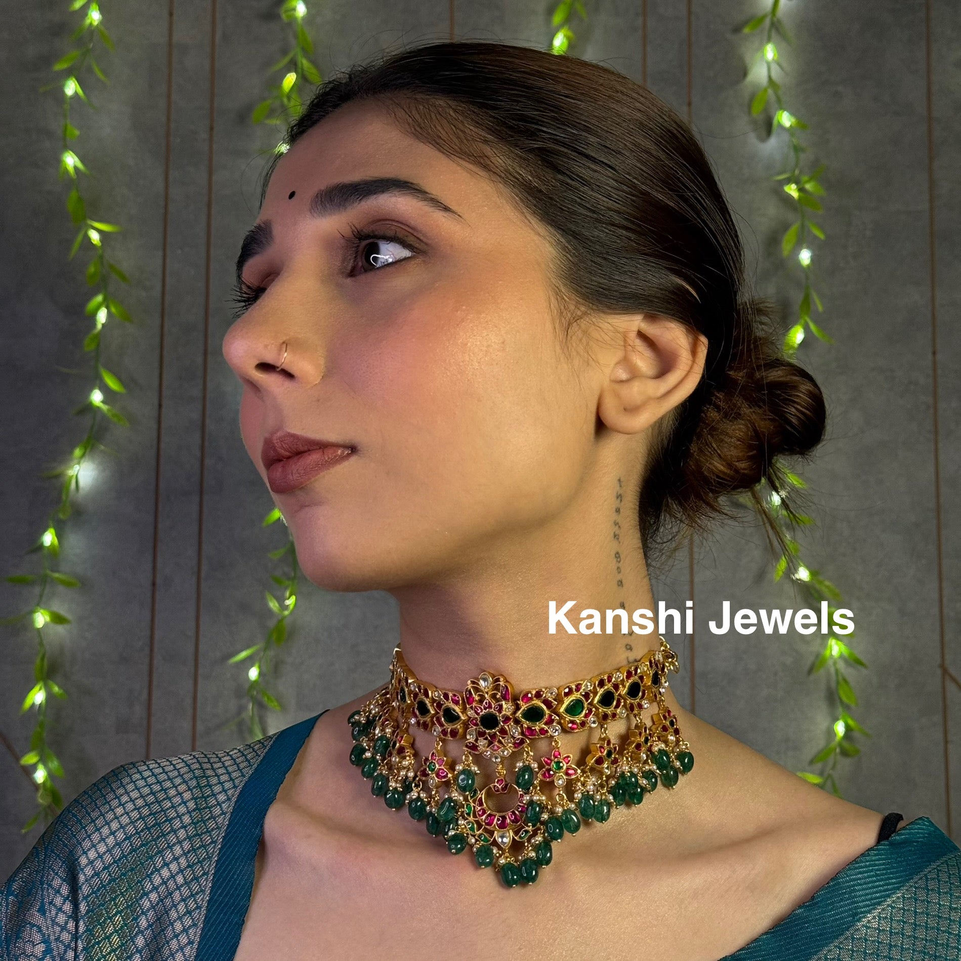 Silver Jadau Necklace